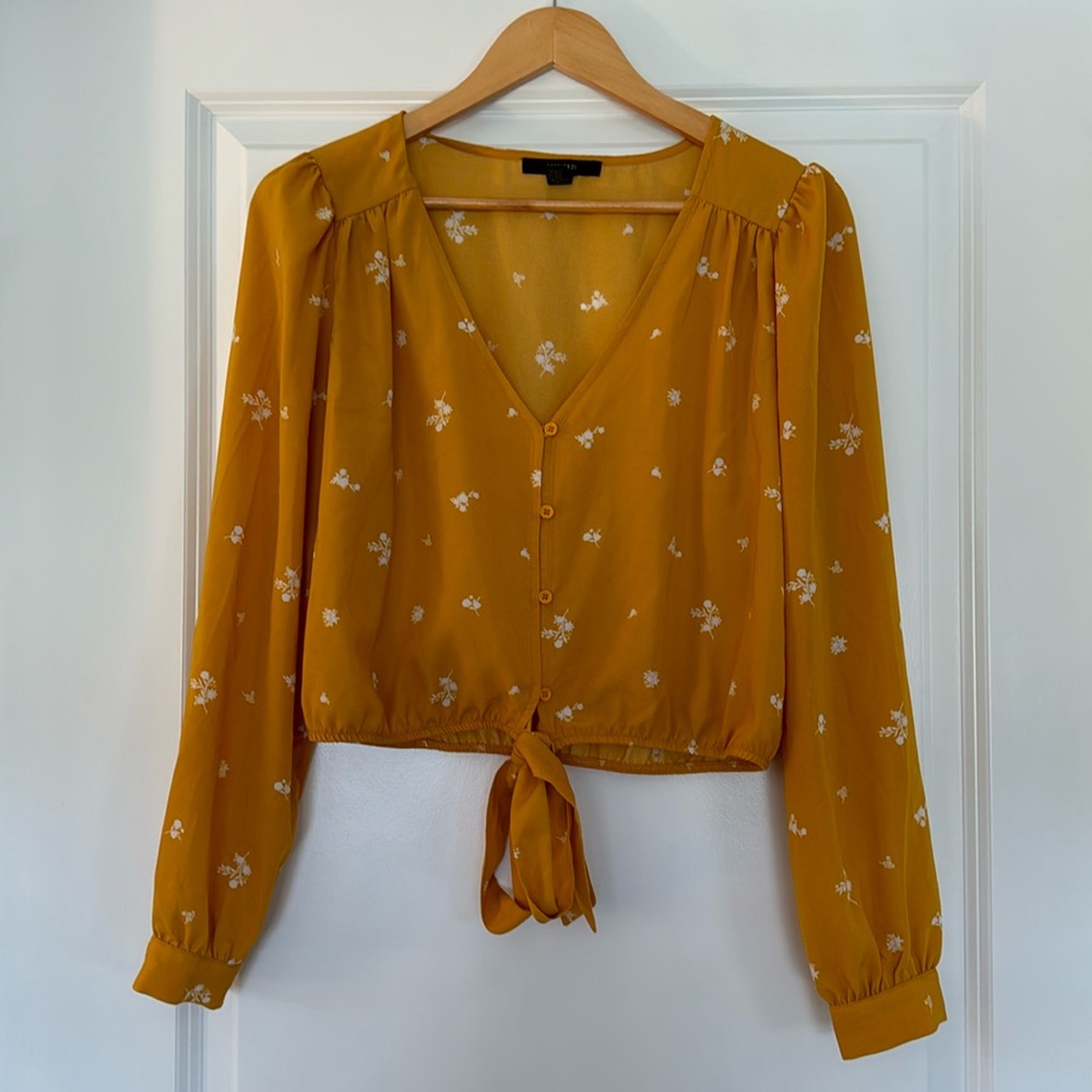 Forever 21 Yellow Floral Blouse